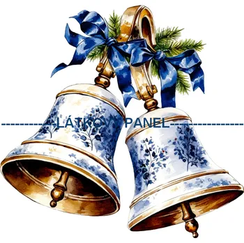 Látkový panel - Vánoční zvonky - VA-30 Velikost: 25x25cm, Materiál: Úplet