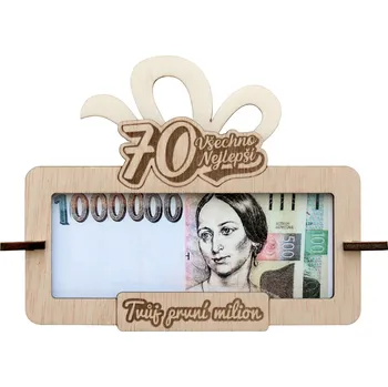Žertovný předmět Tabulka na peníze Tvůj první milion k 70