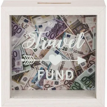 Žertovný předmět Dřevěná pokladnička pro cestovatele