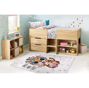 Koberec Dětský kusový koberec BAMBINO - tygřík indián - bílý Rozměr koberce: 80x150 cm