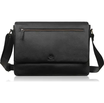 Paolo Peruzzi Pánská kožená taška přes rameno na notebook Paolo Peruzzi černá