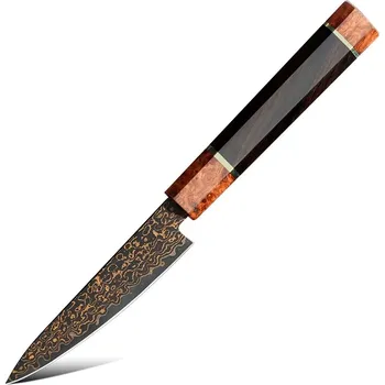 Kuchyňský nůž The Knife Brothers Damaškový kompozit Cu Copper kuchařský utility nůž 5