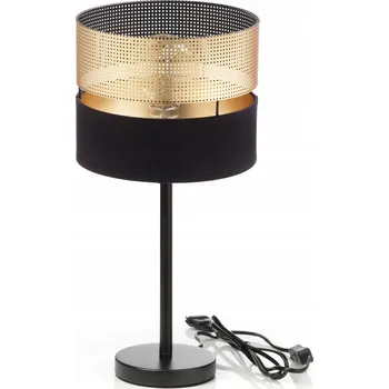 Lampička NOČNÍ LAMPA STOLNÍ NA STOLEK S ABAŽUREM SE ZLATÝMI DÍRKAMI E27 LED AŽUROVÁ