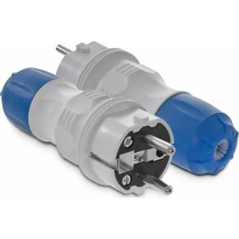 Elektrická zásuvka KEL Zástrčka přímá 16A 2P+Z 250V IP54 šedá/modrá WT-54 (W-97976)