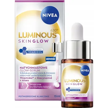 Pleťové sérum NIVEA LUMINOUS630 SKIN GLOW Sérum proti pigmentovým skvrnám a na stažení pórů, pro pleť, 15 ml