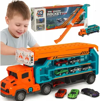 autodráha Závodní dráha s odtahovkou Ikonka oranžová 6 dílů