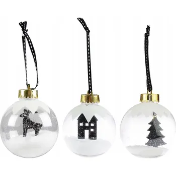 Vánoční dekorace Zdobená Vánoční Koule , Průhledná Vánoční Koule vánoční koule 9,5 cm, 1 ks