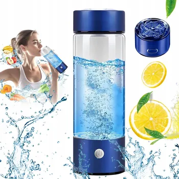 Obraz Láhev na vodíkovou vodu 420 ml SPE/PEM 900PPB SKLO 20.7 CM TMAVĚ MODRÁ