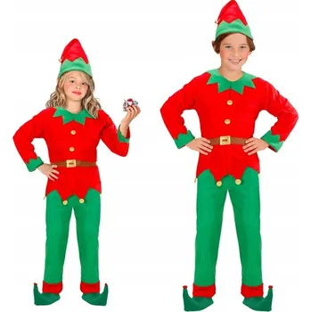Karnevalový kostým KOSTÝM ELF ELFA ELFIK POMOCNÍK MIKULÁŠE VÁNOCE UNISEX 116