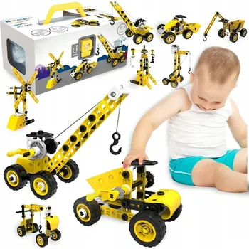 ostatní stavebnice STAVEBNICE KREATIVNÍ VZDĚLÁVACÍ VOZIDLA MALÝ KONSTRUKTÉR 8V1