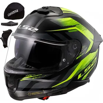 Helma na motorku LS2 MOTOCYKLOVÁ PŘILBA INTEGRÁLNÍ ECE 22-06 STREAM II FURRY BLACK H-V YELL S