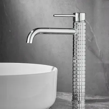 Vodovodní baterie Stojánková umyvadlová baterie KWG, stříbrná