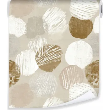 Fototapeta BÉŽOVÁ TAPETA ART DECO ABSTRAKCE NA VLIESU NA ZEĎ DO OBÝVACÍHO POKOJE LOŽNICE