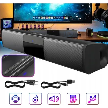 Bluetooth reproduktor BLUETOOTH REPRODUKTOR PŘENOSNÝ SOUNDBAR ČERNÝ BEZDRÁTOVÝ WIFI USB AUX