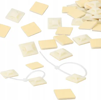 kabelová chránička Kabelové úchyty bílé 100 KUSŮ rychlá montáž kabelů 20x20 mm úchyty trubek