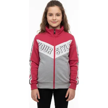 Dívčí mikina Dívčí mikina tm. růžová Kugo ML7177 Velikost: 116