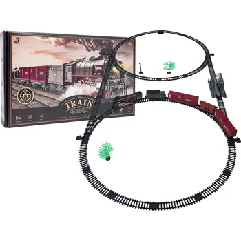 autíčko RKToys Retro vláčkodráha s kouřem, světlem a zvukem 207 cm