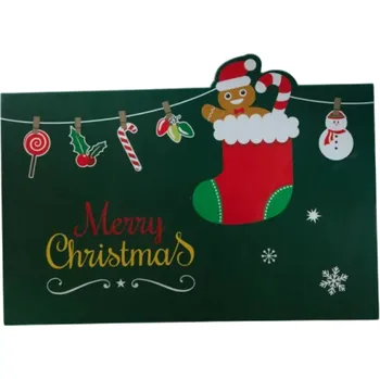 Vánoce Vánoční a novoroční 3D přání z papíru Skládací přáníčko s motivy stromku sněhuláka hvězd a dárků Kreativní elegantní dekorativní blahopřání