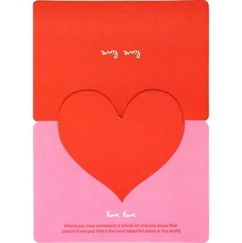 Vánoční dekorace Vánoční a valentýnské přání se srdíčkem Papírové přáníčko s romantickým motivem Láska a přátelství Kreativní blahopřání pro každou příležitost