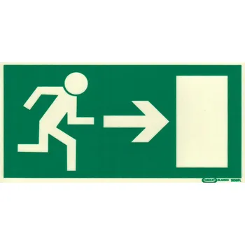 Tabulka - ÚNIKOVÝ VÝCHOD VPRAVO 210x105mm PH fotoluminiscenční