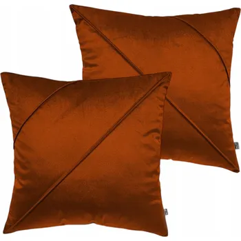 Povlak na polštářek DEKORAČNÍ povlak na polštář velur samet měděná rezavá hnědá sada 50x50