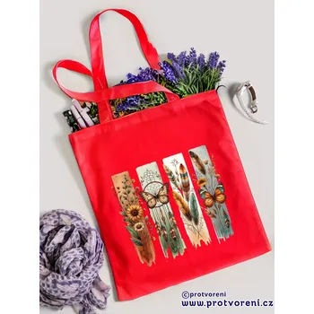 Taška s potiskem Textilní taška, Indiánský styl, 41x37cm, mix barev, 1 kus Vyberte si barvu ZDE:: červená