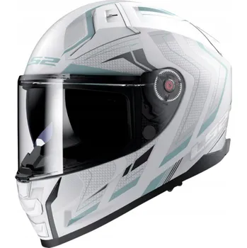 Helma na motorku LS2 FF811 Vector II Alizer Matná Bílá Stříbrná Integrální Helma M