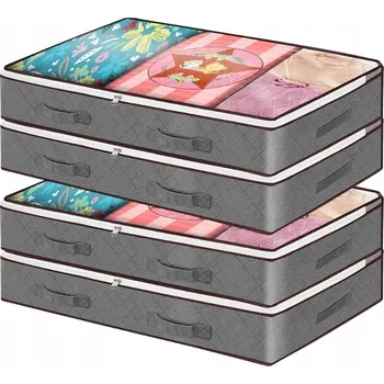 Úložný box 4X Úložný box pod postel na oblečení, organizér, kontejner 90 l