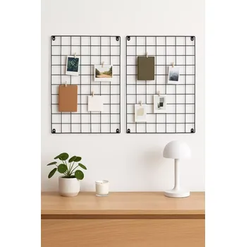 Věšák Reminder Sada 2 černých kovových nástěnek, 50 × 70 cm (Jde o sadu dvou kusů)