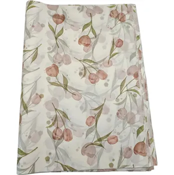 Balící papír 20 listů hedvábného balicího papíru 50 x 35 cm Elegantní tulipánový květinový vzor se zelenými listy Dárkové balení výplň a dekorace krabic