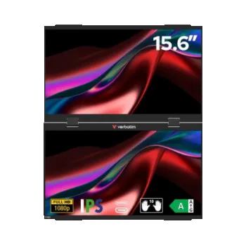 Monitor Verbatim Přenosný duální monitor 15,6” FHD Dual Monitor Essentials, černá