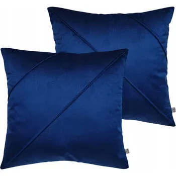 Povlak na polštářek DEKORAČNÍ povlak na polštář samet velur tmavě modrá sada 40x40 ASTO deco