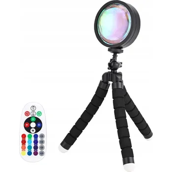 Lampička RGB LED lampa s dálkovým ovládáním a aplikací, 16 barev, solární panel 1200 mAh