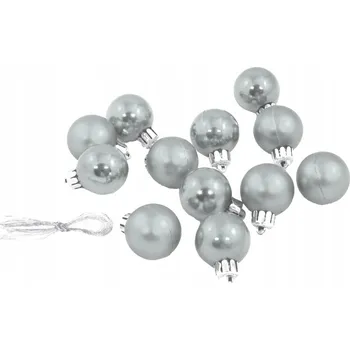 Vánoční dekorace VÁNOČNÍ VÁNOČNÍ BAŇKY VÁNOČNÍ OZDOBY, STŘÍBRNÉ VÁNOČNÍ 3cm, 12 kusů