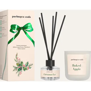 Svíčka Dárková sada svíce Sójová svíčka Christmas Punch, vonný difuzér Pečené jablko