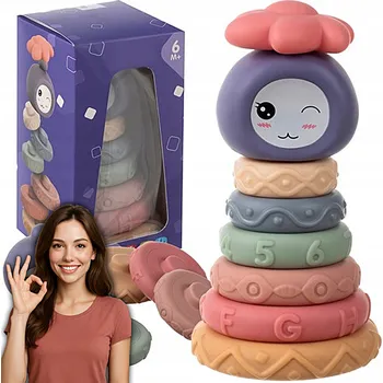 ostatní stavebnice MĚKKÉ GUMOVÉ SENZORICKÉ STAVEBNICE VĚŽ KREATIVNÍ SADA DÁREK PRO DĚTI