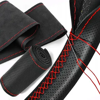 Potah na volant Potah na volant k obšití Agmi 38 cm černý s červenou nití