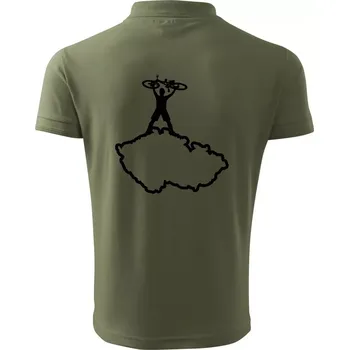 Pánská košile Mapa ČR - cyklista na prsou - Polokošile pánská Pique Polo 203 - 2XL ( Khaki )