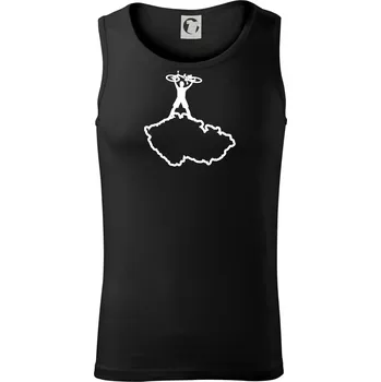 Pánské termoprádlo Mapa ČR - cyklista na prsou - Tílko pánské Core - S ( Černá )