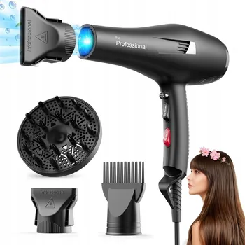 Fén Profesionální fén s kartáčem a kulmofén v jednom 2400W IONIZACE DIFUZÉR