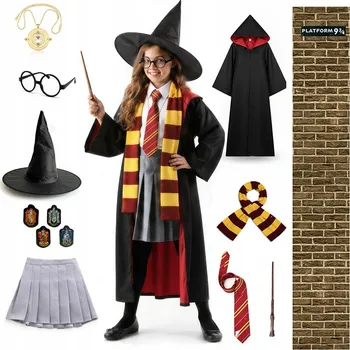Karnevalový kostým Kostým HARRY POTTER HERMIONA 9-10 let, 13dílná sada + velký plakát platforma 134-140