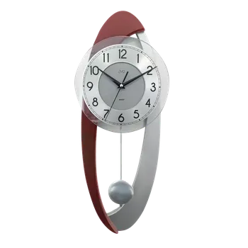 Hodiny JVD Dřevěné netikající tiché skleněné kyvadlové hodiny JVD NS11004/23 (hodiny s plynulým tichým chodem)