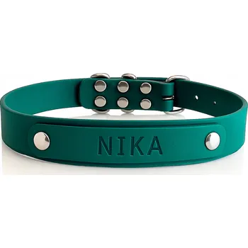 Obojek pro psa Voděodolný obojek s gravírovaným jménem pro malého / velkého psa, barva petrol, velikost S