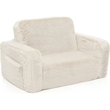 Křeslo SHAPPY Dětské rozkládací pěnové křeslo LUMI Jemný plyš Barva: Cream
