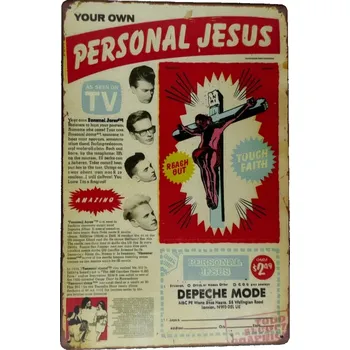Plechová cedule Ozdobná plechová cedule Depeche Mode Personal Jesus 20x30 cm Retro Vintage