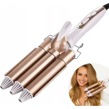 Kulma Kulma na vlasy se 3 trubicemi pro styling s keramickým povrchem a regulací teploty