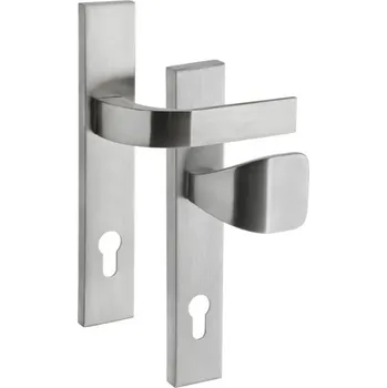 Dveřní kování Rostex RN802 FONDI, Rozteč 90/72, Madlo hranaté, Nerez mat