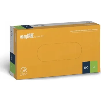 Vyšetřovací rukavice Rukavice na jedno použití easyCare latexové bez pudru ZARYS vel. L 100 ks