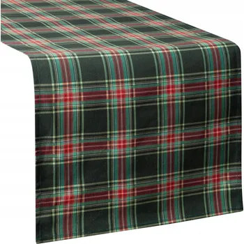 ubrus Vánoční běhoun na stůl 40x140 ve skotské kostce Eurofirany