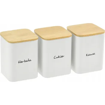 Dóza na potraviny Sada 3 dóz na káva, čaj a cukr, 13,5 x 9,5 cm, KRISBERG